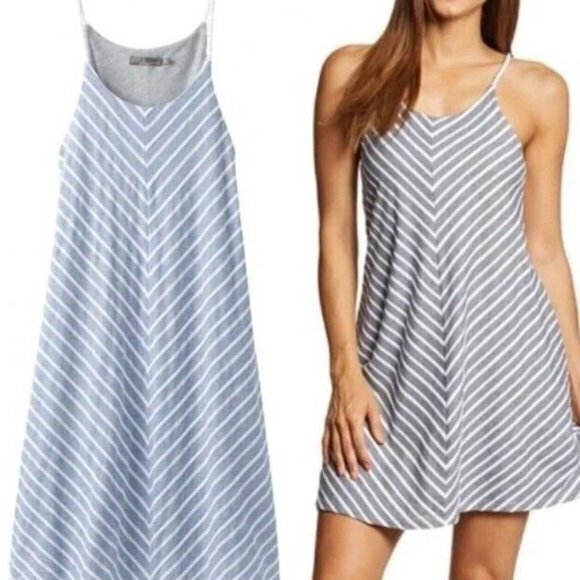 Prana Womens Blue White Stripe Seacoast Organic‎ Cotton Swing Dress Small - Picture 1 of 6